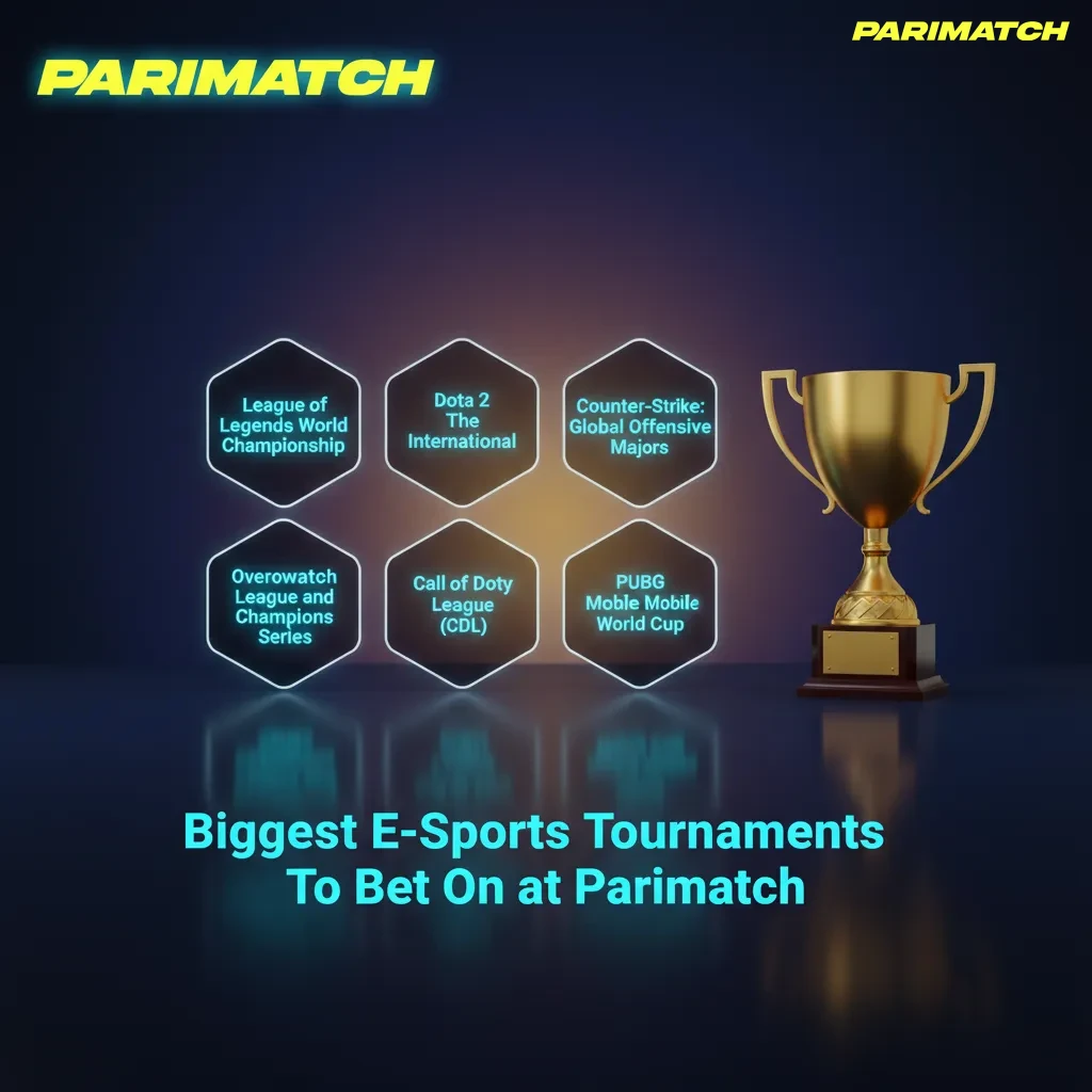 Biggest esports tournaments to bet on at Parimatch: Dota 2, CS2, League of Legends, Valorant, SC2, MLBB, Rainbow Six Siege.