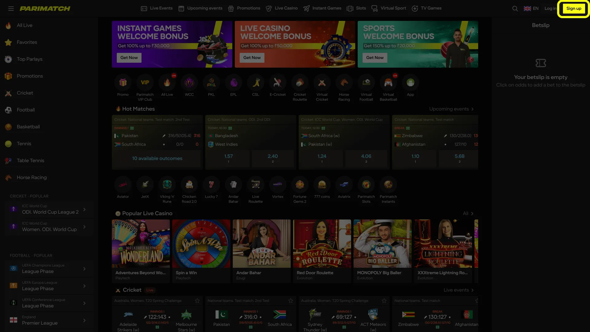 Parimatch account setup with simple steps.