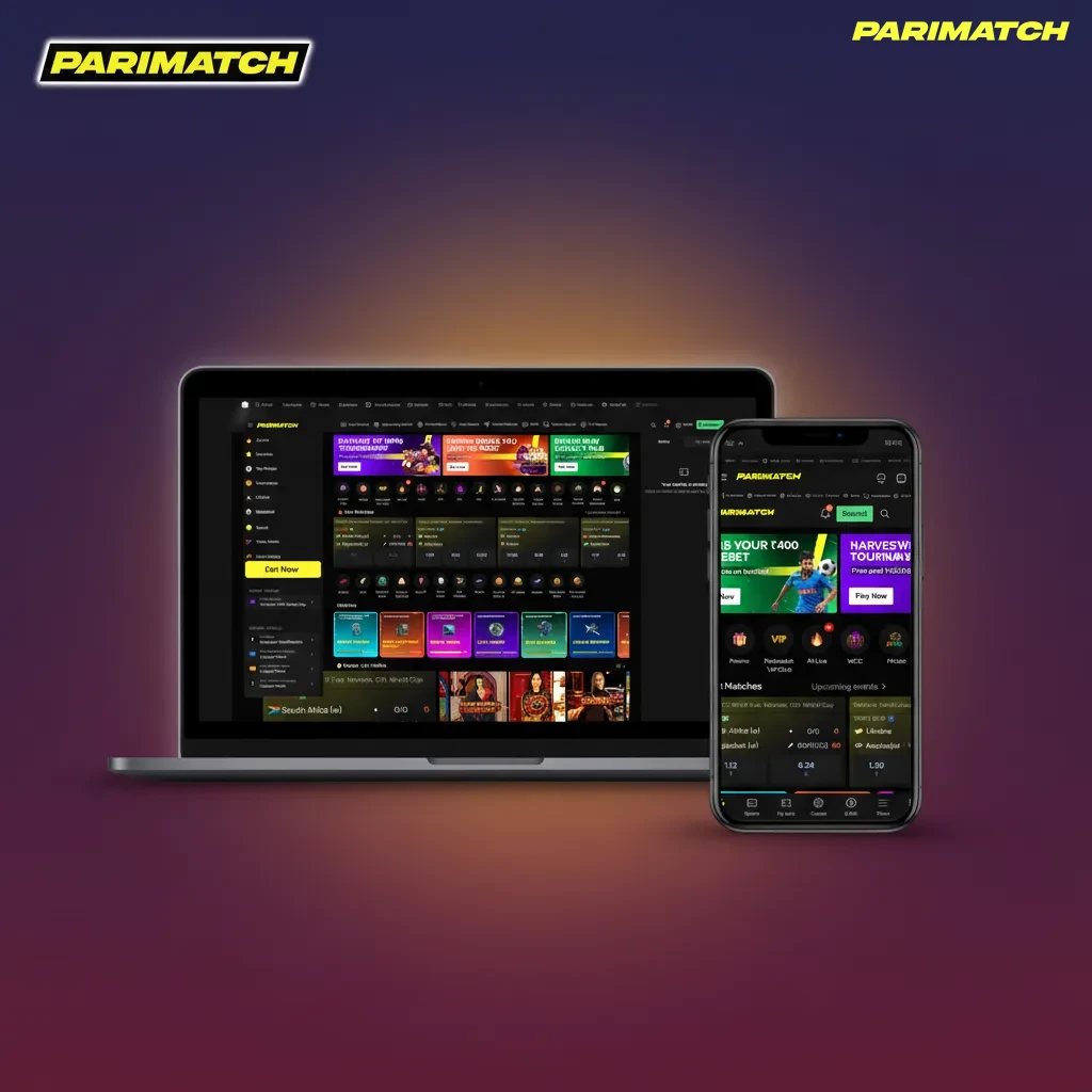 Parimatch India website interface for betting and casino games.