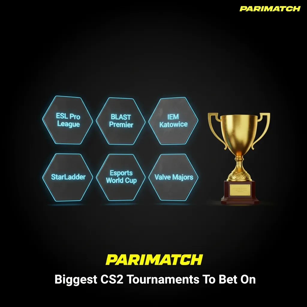 Top CS2 tournaments on Parimatch – ESL Pro League, BLAST, IEM, and Valve Majors.