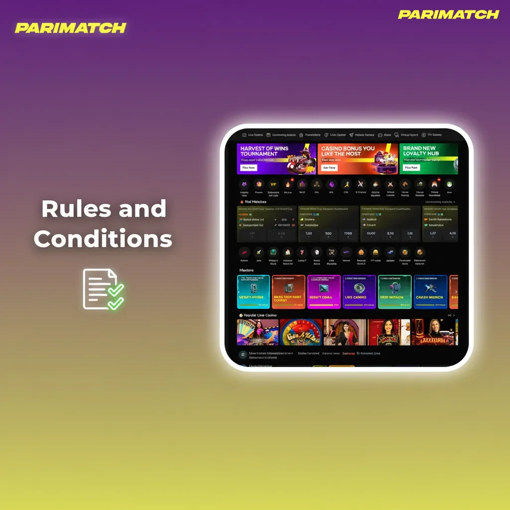 Parimatch India rules and terms for users.