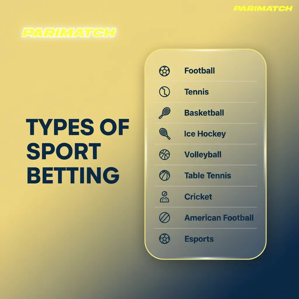 Parimatch India sports betting on cricket, football, and tennis.