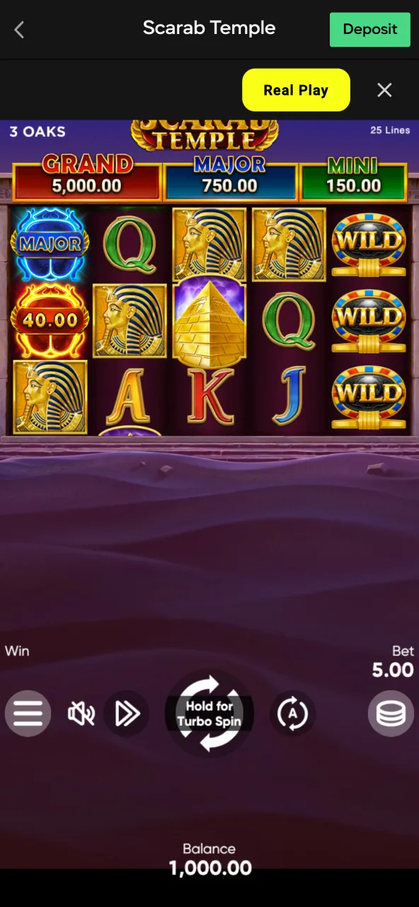 Review Parimatch payouts and press Spin to play.