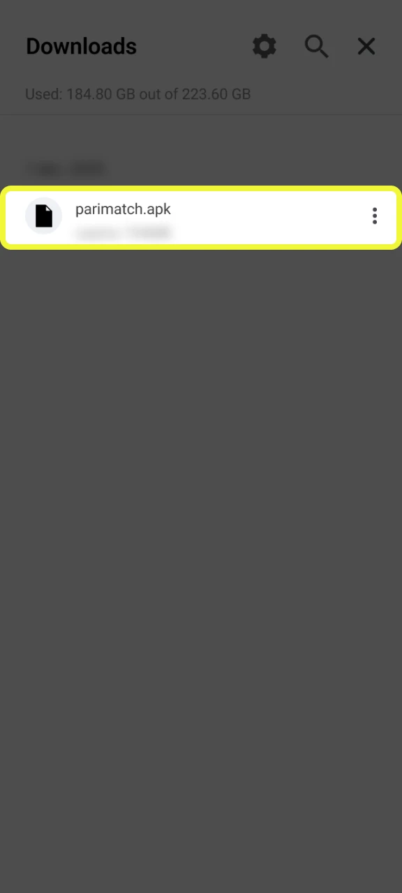 Open the downloaded Parimatch apk file to begin the installation process.