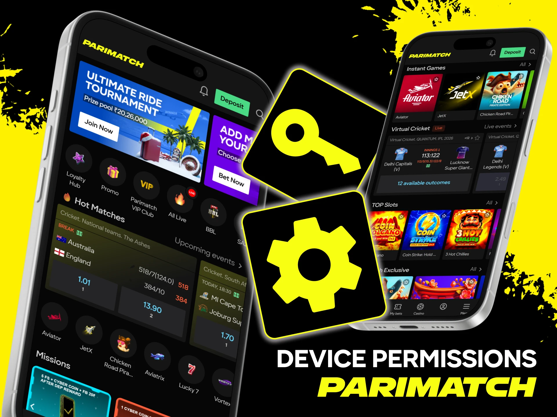 Review the necessary Parimatch app device permissions to start playing.