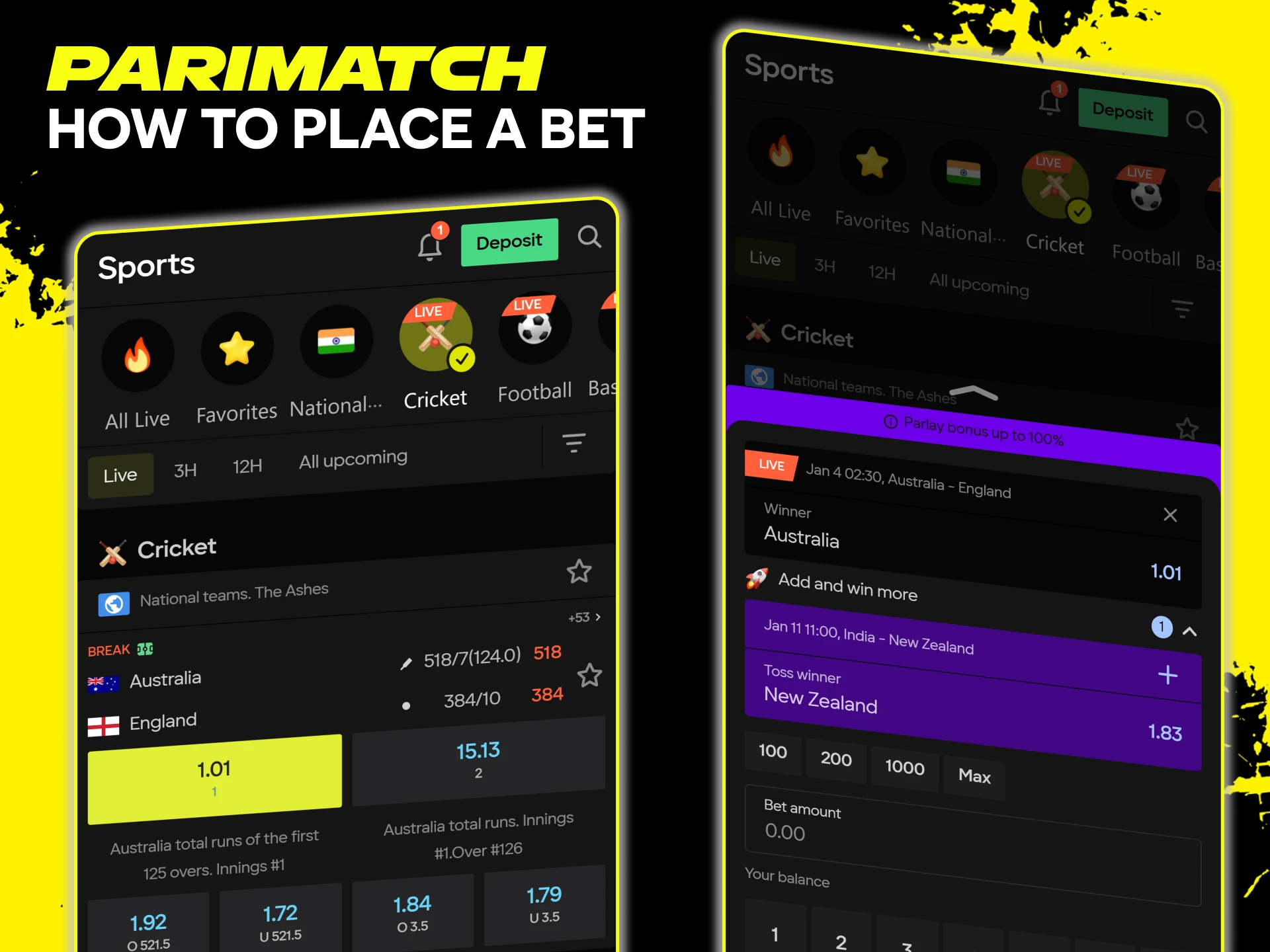 Discover how to place a bet on the Parimatch app.