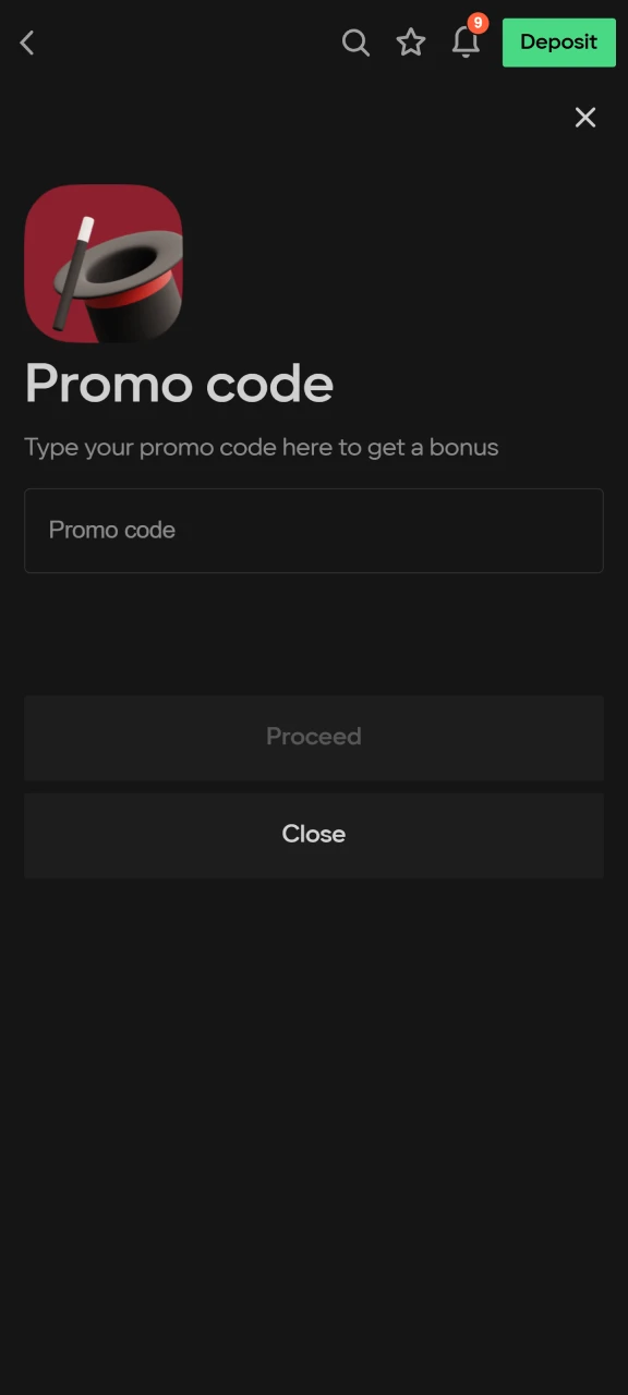 Add the promo code to the special field on the Parimatch website.