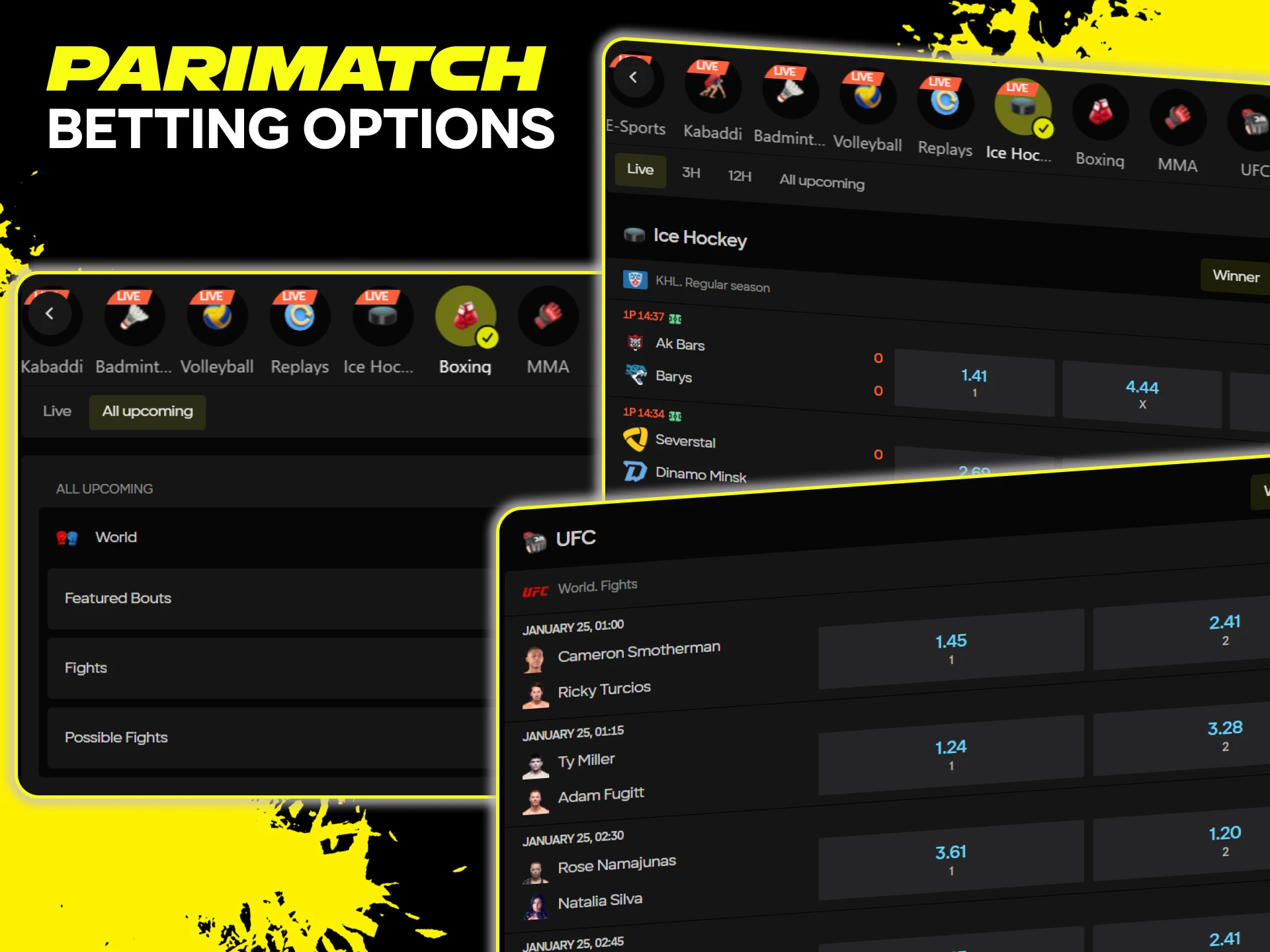 Check the most popular betting options for Indian players at Parimatch.