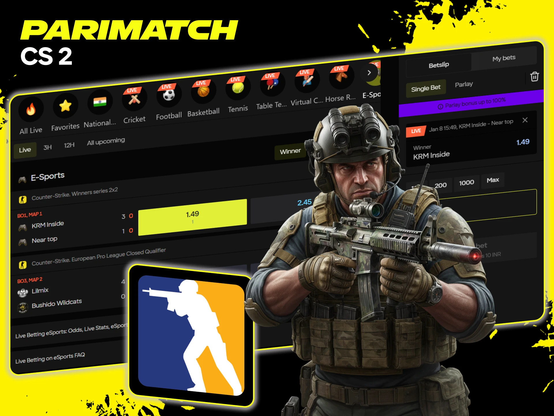 Follow CS 2 events and place your stakes at Parimatch.