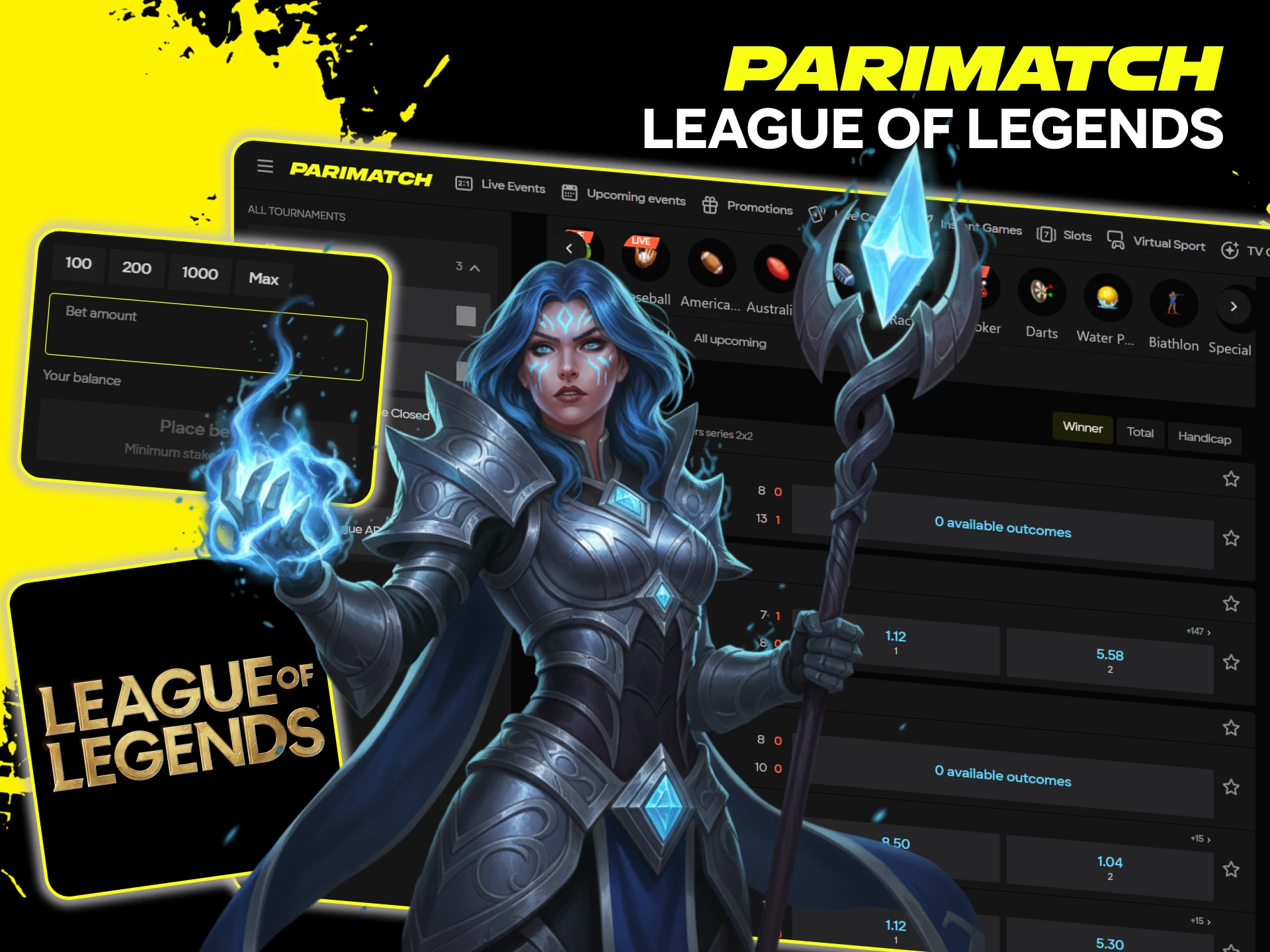 Place bets on League of Legends at Parimatch.