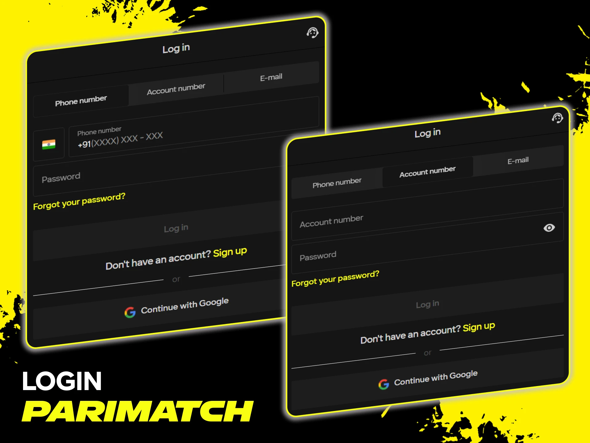 Use your login details to quickly log in to your Parimatch account.
