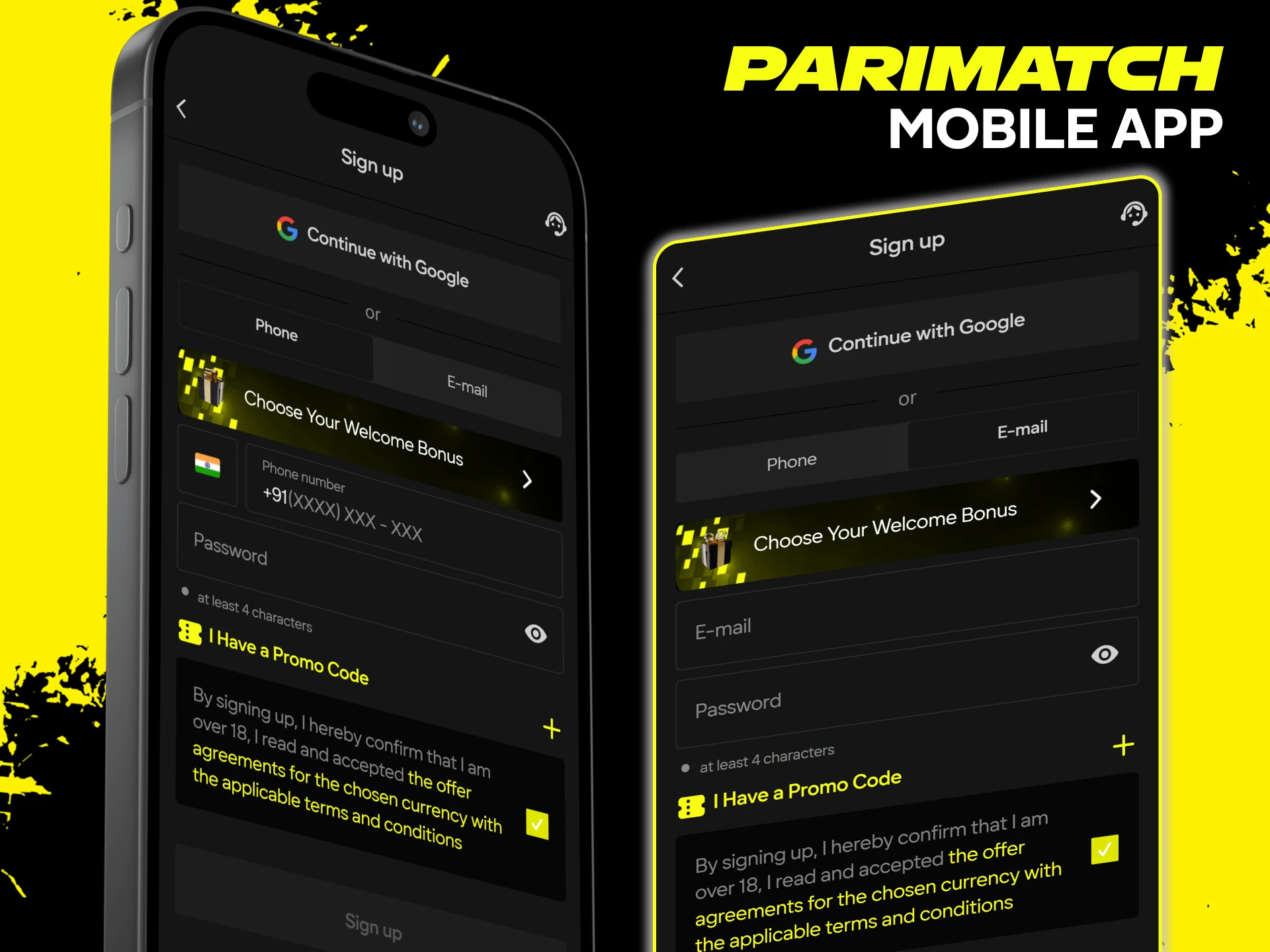 Install the Parimatch app and register to begin your journey with the bookmaker.