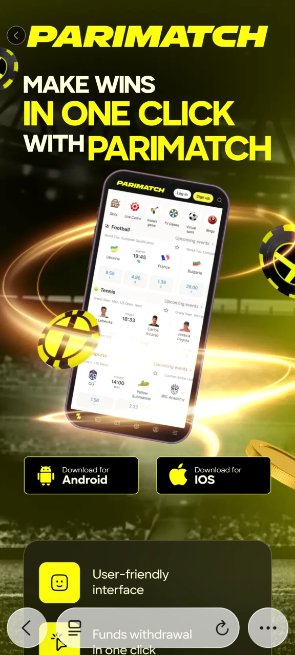 Open the Parimatch website in your browser.